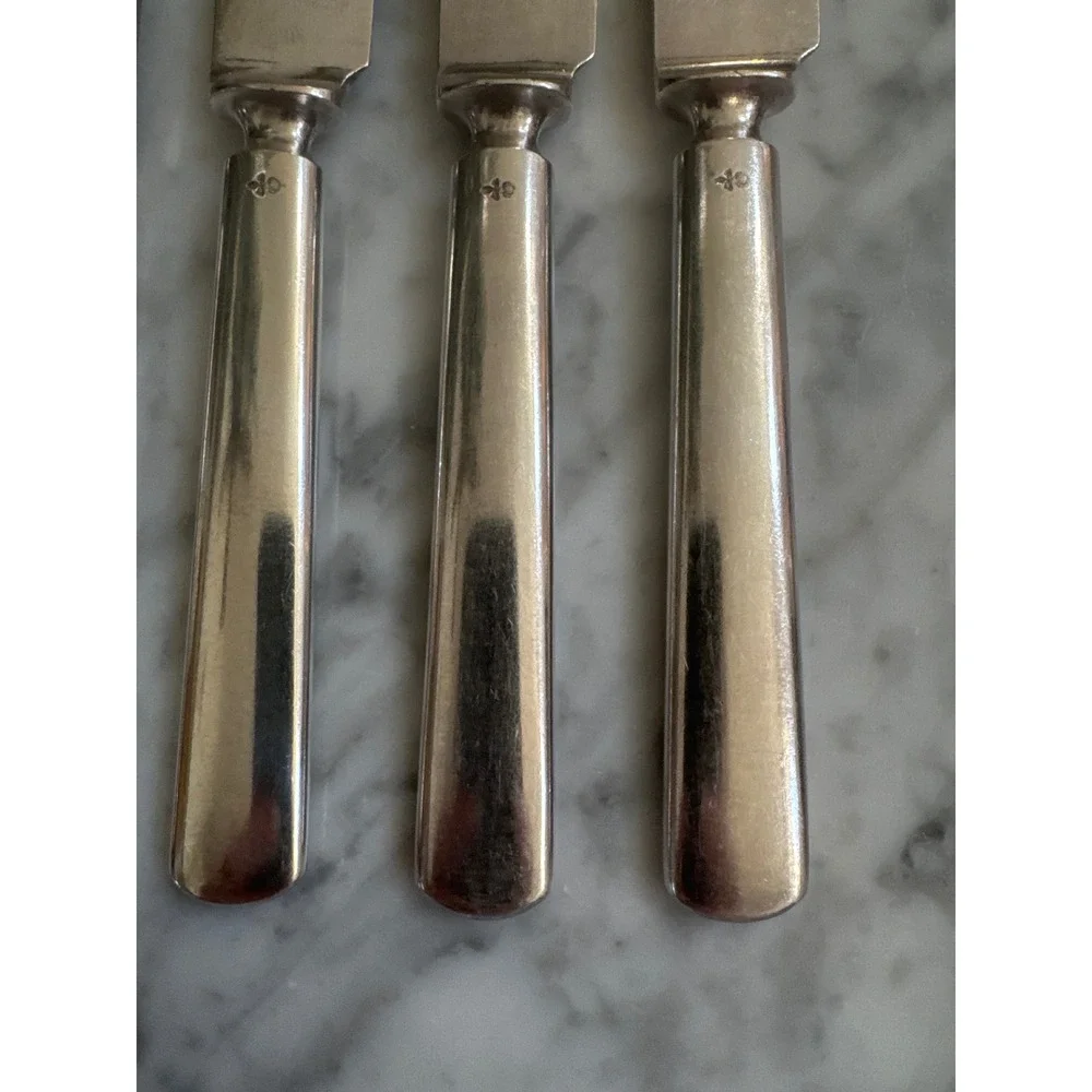 Reed and Barton RDS112 Silverplate Hollow Handle Dinner Knives Set of 6 Tapered